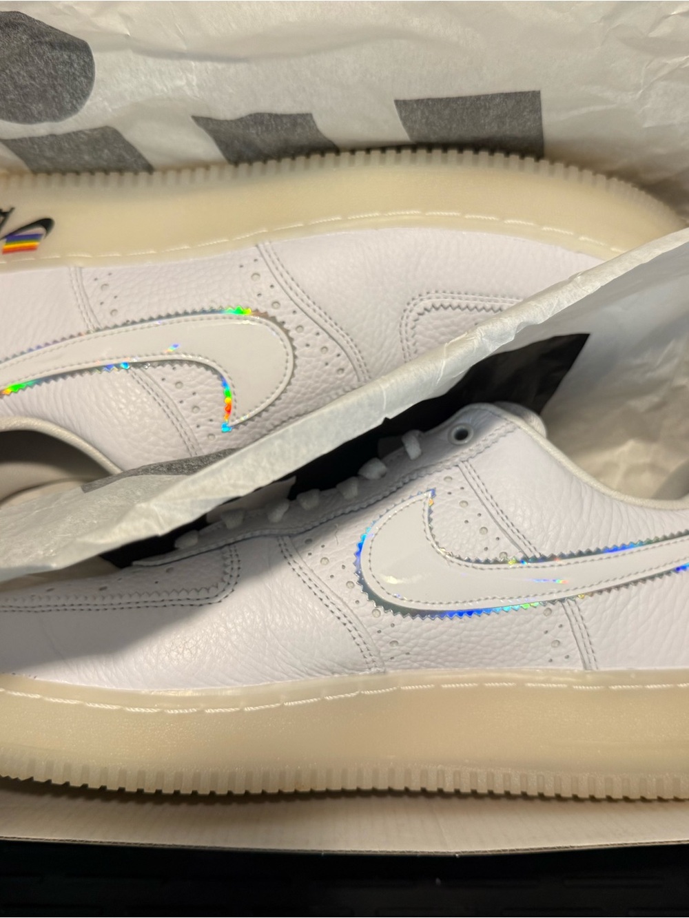 Size 11 - Nike Air Force 1 Low Be True - Pride - White - Worn Once!